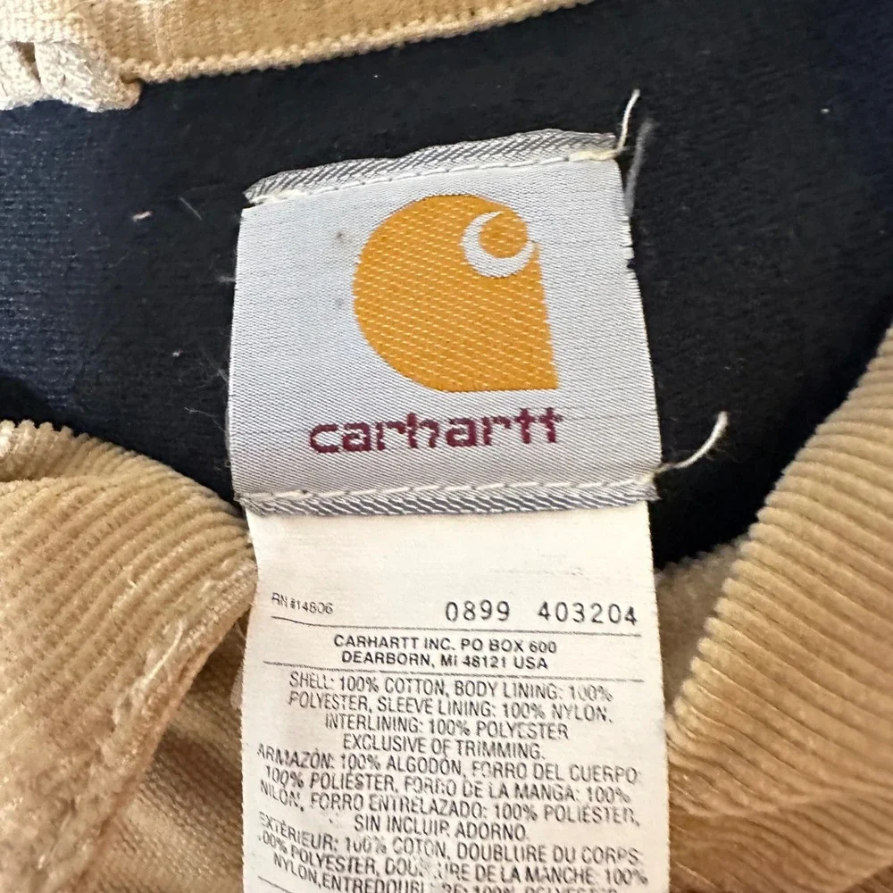 Vintage Carhartt J14WET Santa Fe Jacket XL Wheat Duck Canvas Quilt Lined Workwea